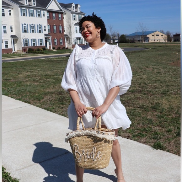 NWOT BRIDE Straw Tote White - Picture 3 of 3